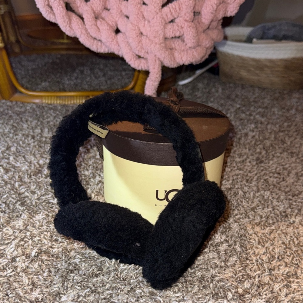 UGG Black Shearling Earmuffs